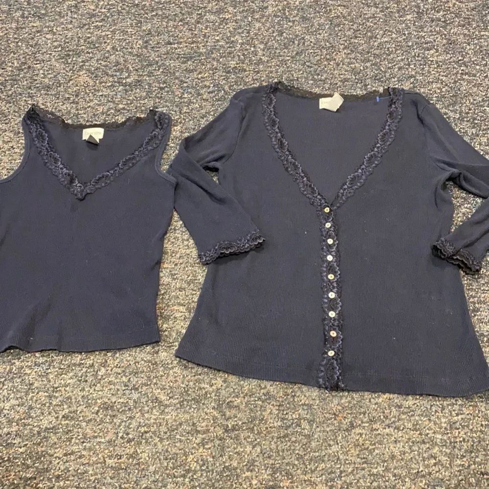 Chico’s Navy Blue cardigan set sz. S